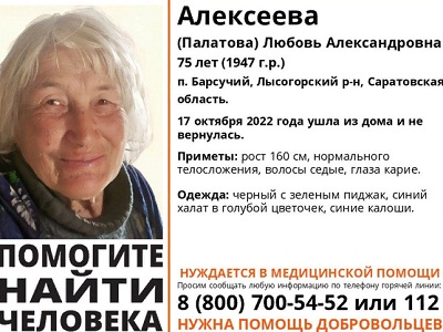 В регионе пропала пожилая женщина в халате и калошах