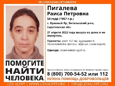 Под Энгельсом пропала женщина в коричневой куртке