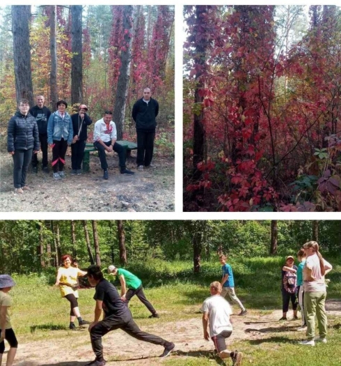 Воспитанники школы «РиФ» занимаются физкультурой на открытом воздухе