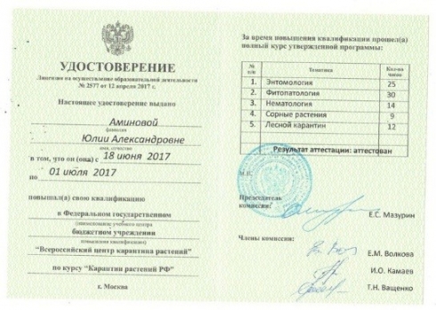 Повышение квалификации технического руководителя Органа инспекции.